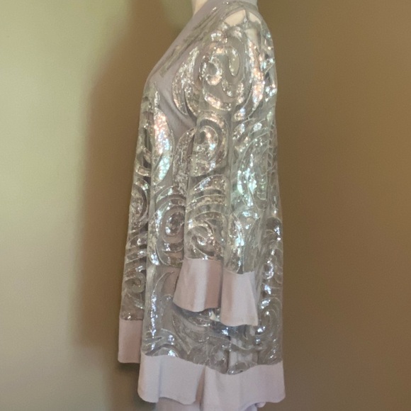 R&M Richards Shimmering Silver Tank Dress & Jacket - Picture 6 of 10